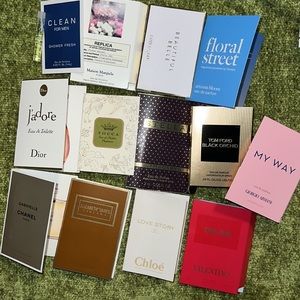 13 perfume samples